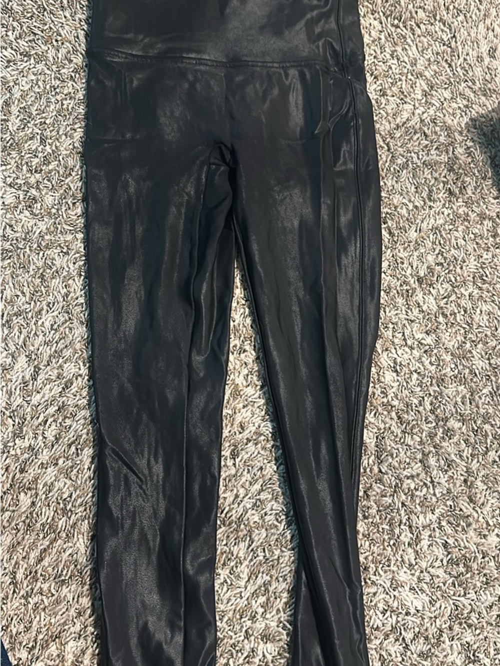 SPANX Black Faux Leather Jeggings